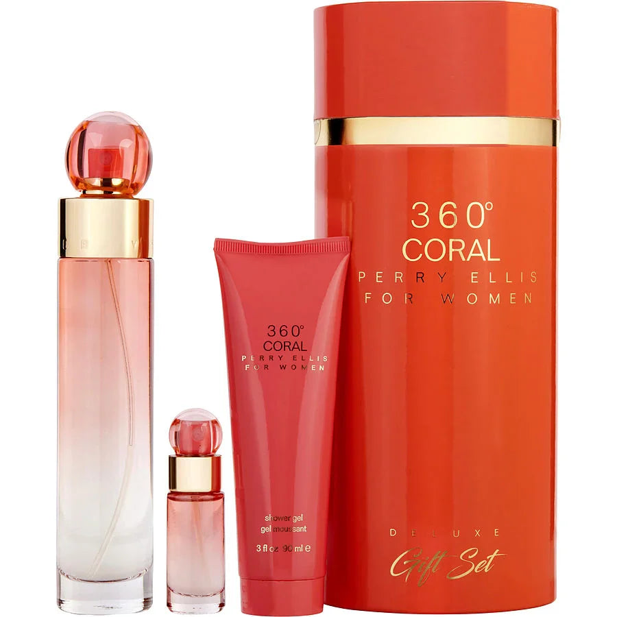 Set de Regalo Deluxe Perry Ellis 360 Coral 3pc 3.4 Edp L