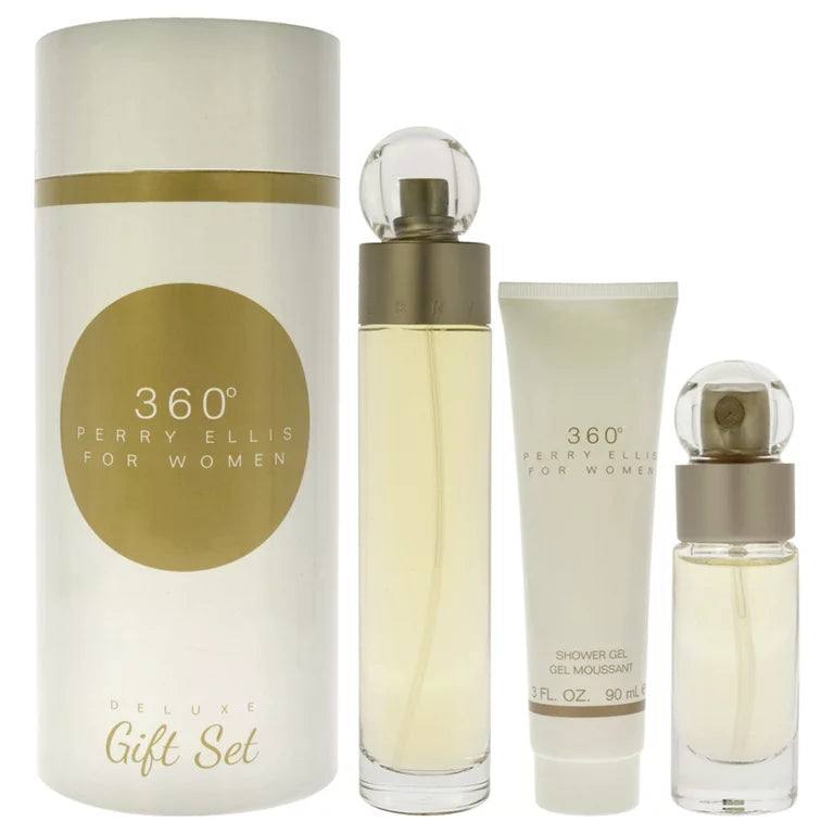 Perry Ellis 360 Set de Regalo Deluxe de 3 piezas 3.4 Edt L