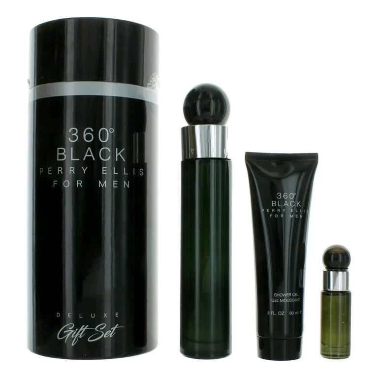 Perry Ellis Set de Regalo Deluxe 360 Black 3.4 Edt 3 pzas M