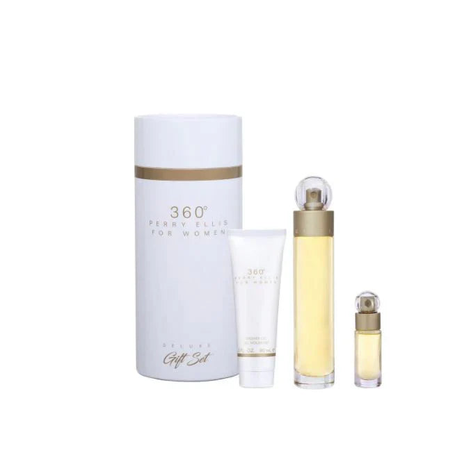 Perry Ellis 360 White Set de 3 piezas 3.4 Edt M