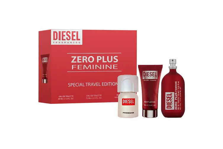 Set Diesel Zero Plus Rojo Femenino 3pcs 2.5 Edt L
