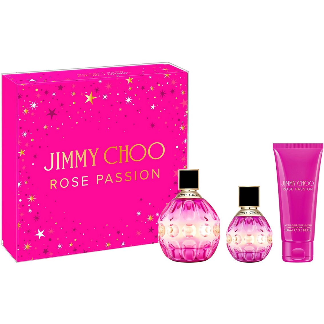 Juego de 3 piezas Jimmy Choo Rose Passion 3.3 Edp L