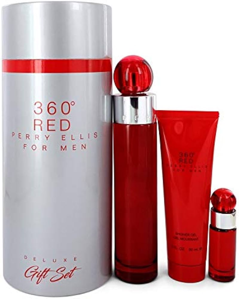 Perry Ellis Set de Regalo Deluxe 360 rojo 3.4 Edt 3pcs M