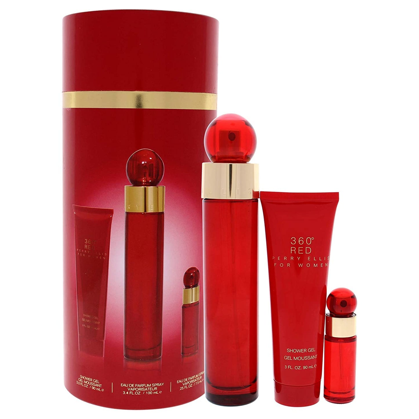 Set de Regalo Deluxe Perry Ellis 360 rojo 3.4 Edp 3 pzas L
