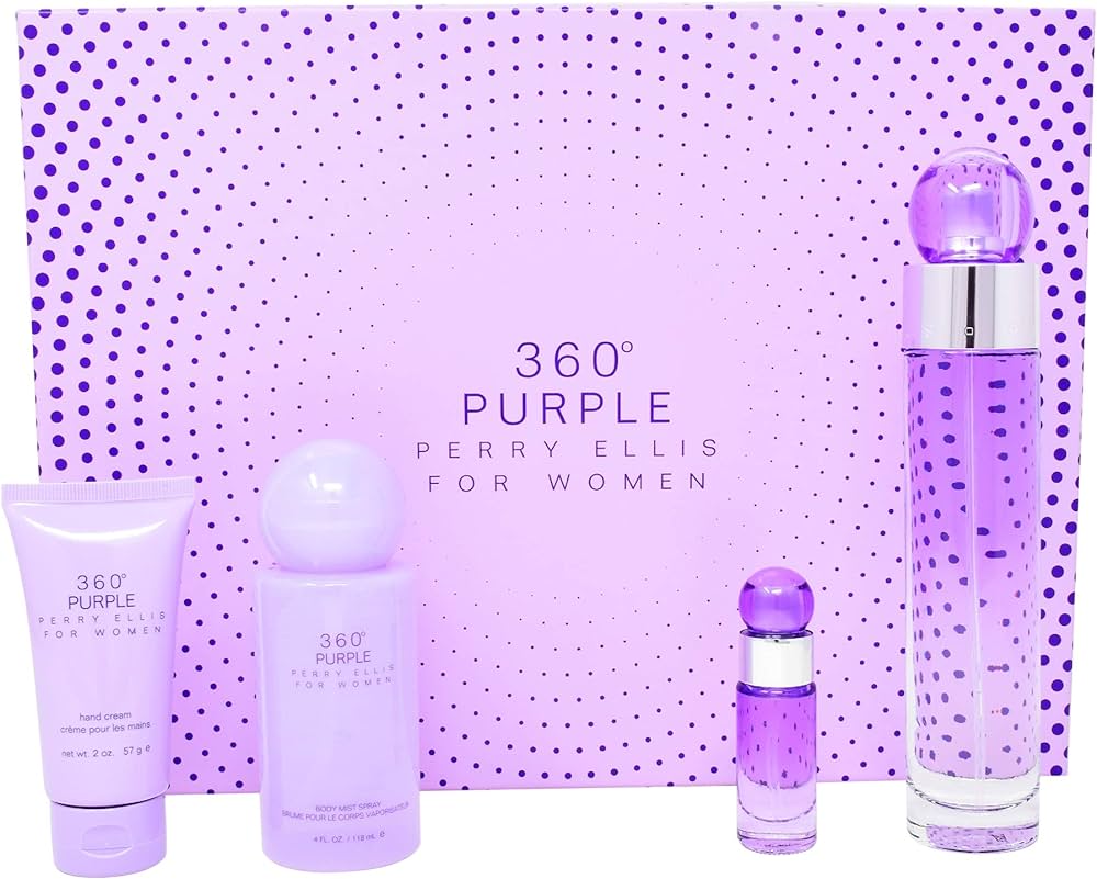 Conjunto Perry Ellis 360 Purple 3.4 Edp 4 Pzas L