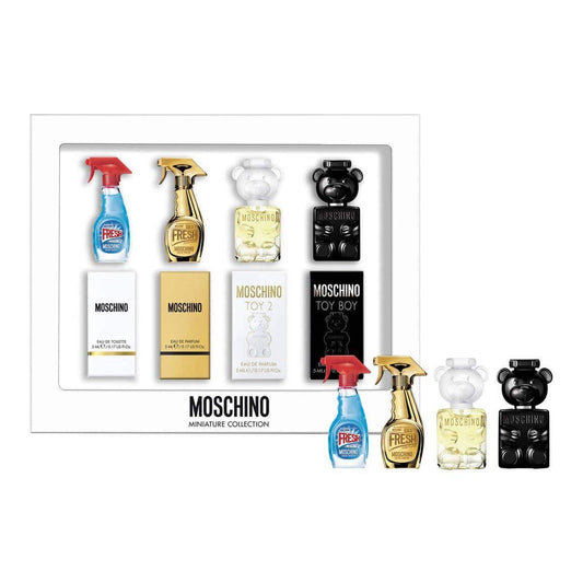 Conjunto Moschino Mini 4pc 5ml U Fresh Edt, Fresh Gold Edp, Toy 2 Edp, Toy Boy Edp