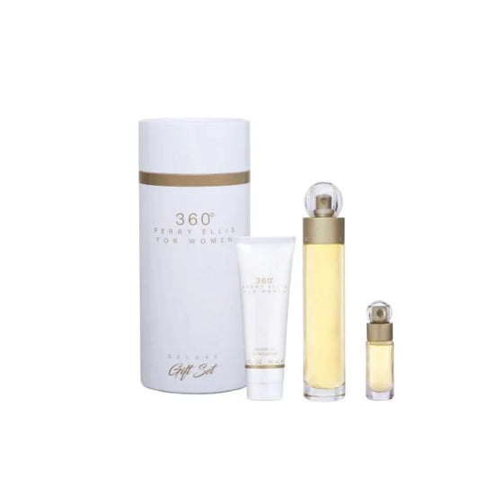 Perry Ellis 360 White Set de 3 piezas 3.4 Edt M
